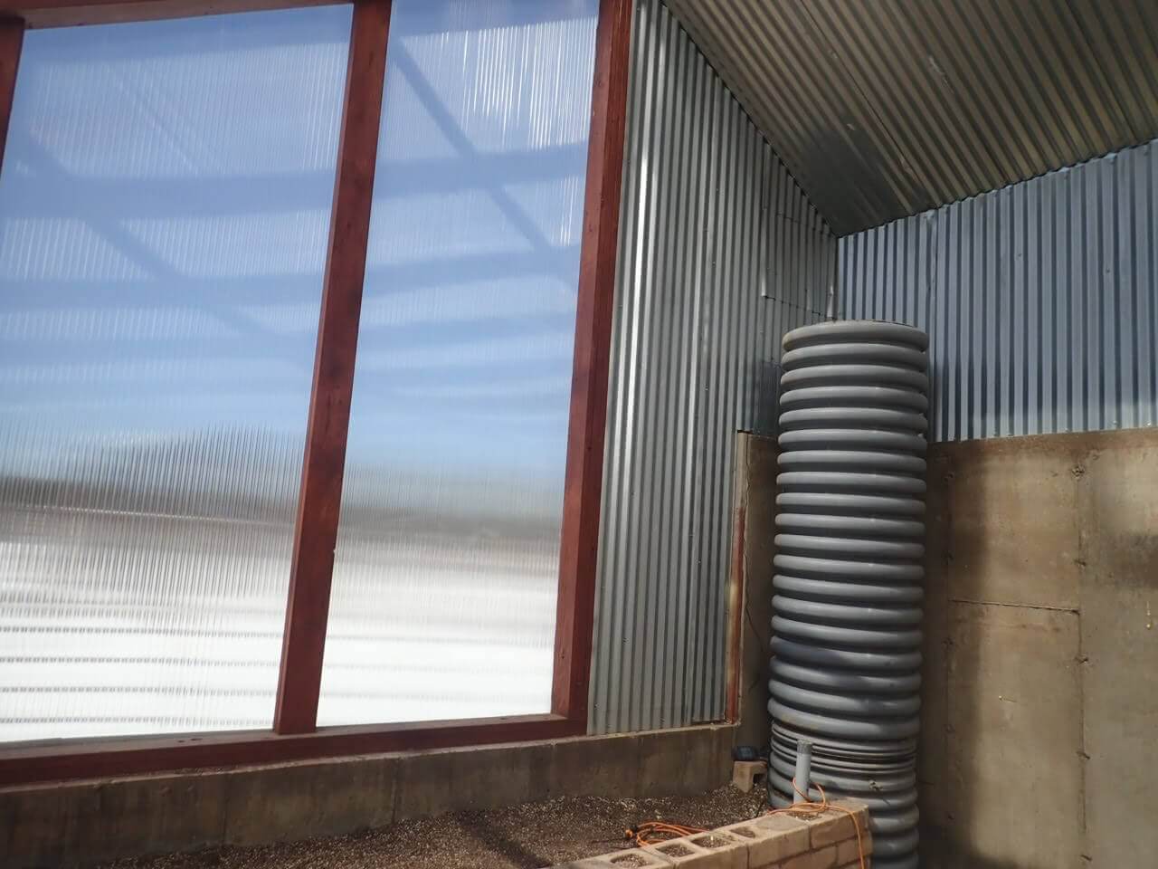 Greenhouse climate heat battery 24" hot air intake tube